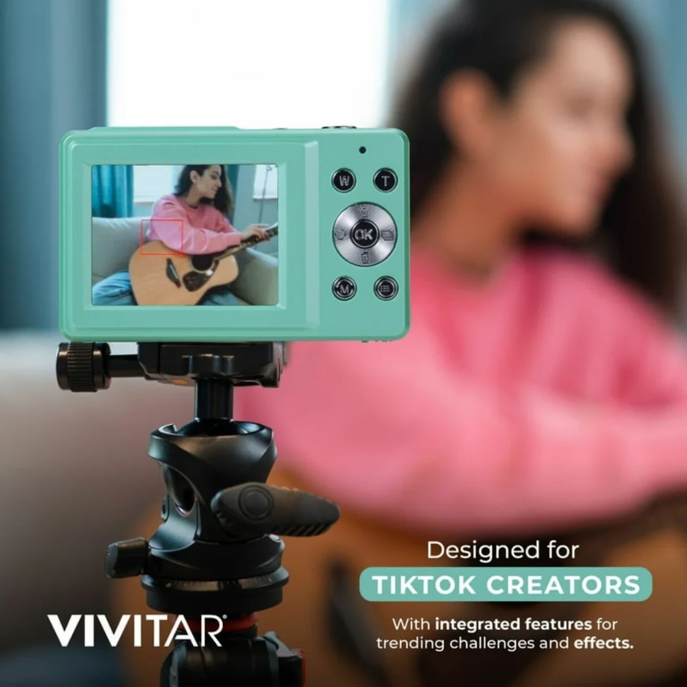 Vivitar Popnap Digital Camera, Green, 16X Zoom, 1080p, Micro SD,